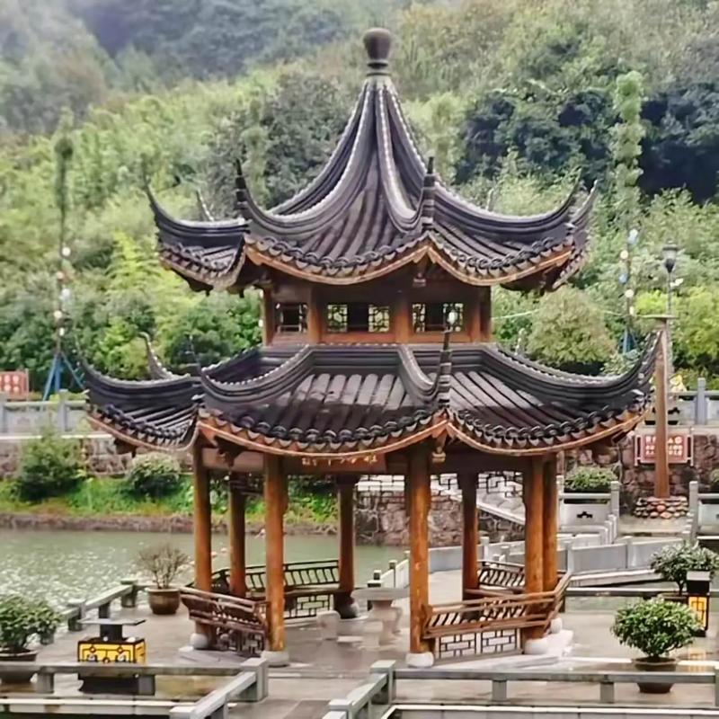 雙層古建涼亭系列~#防腐木涼亭#園林景觀工程 #他這狀態誰